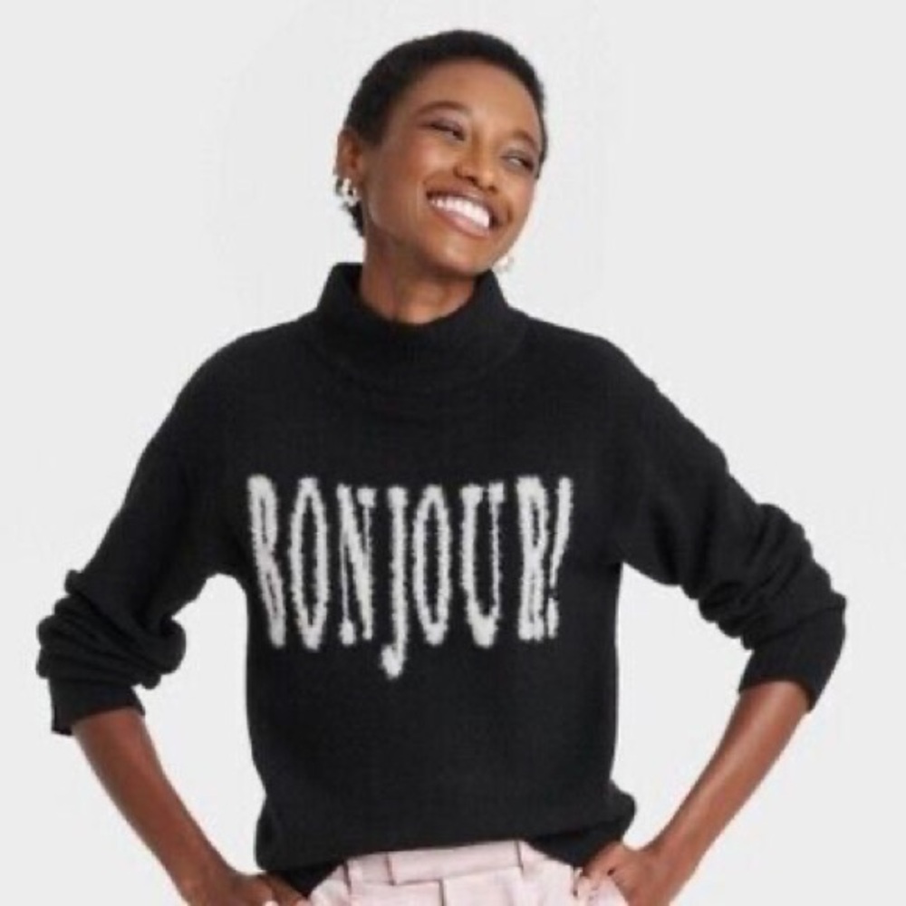 Black Bonjour Sweater